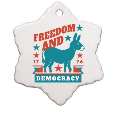 Freedom And Democracy Political Democrat Ceramic Star Ornament