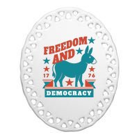 Freedom And Democracy Political Democrat Ceramic Oval Ornament