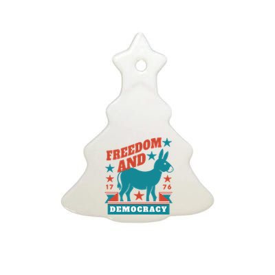 Freedom And Democracy Political Democrat Ceramic Tree Ornament