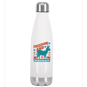 Freedom And Democracy Political Democrat Stainless Steel Insulated Water Bottle