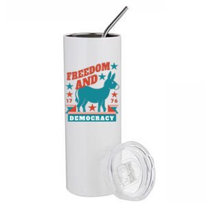 Freedom And Democracy Political Democrat Stainless Steel Tumbler