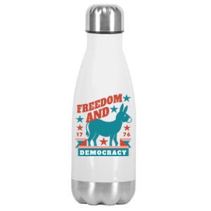 Freedom And Democracy Political Democrat Stainless Steel Insulated Water Bottle