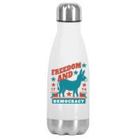 Freedom And Democracy Political Democrat Stainless Steel Insulated Water Bottle