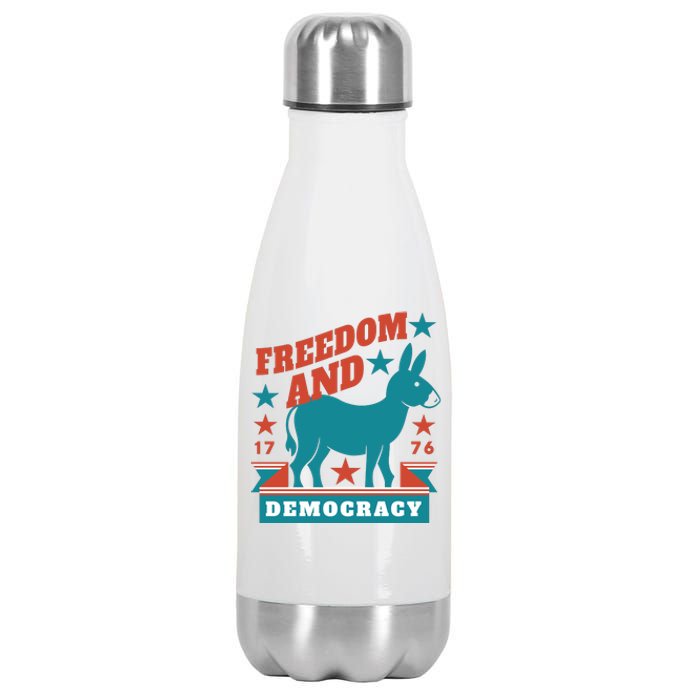 Freedom And Democracy Political Democrat Stainless Steel Insulated Water Bottle