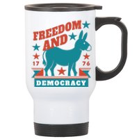 Freedom And Democracy Political Democrat Stainless Steel Travel Mug