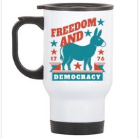 Freedom And Democracy Political Democrat Stainless Steel Travel Mug