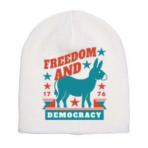 Freedom And Democracy Political Democrat Short Acrylic Beanie