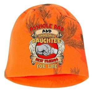 Funny Asshole Dad And Smartass Daughter Bestfriends For Life Kati - Camo Knit Beanie