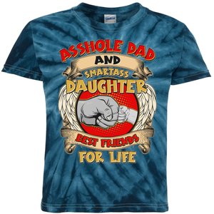 Funny Asshole Dad And Smartass Daughter Bestfriends For Life Kids Tie-Dye T-Shirt