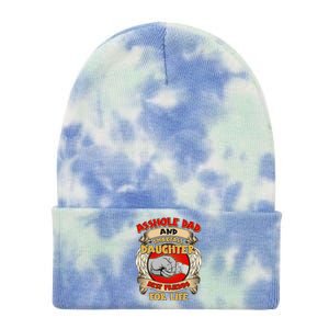 Funny Asshole Dad And Smartass Daughter Bestfriends For Life Tie Dye 12in Knit Beanie