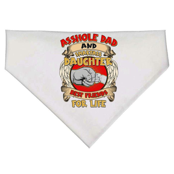 Funny Asshole Dad And Smartass Daughter Bestfriends For Life USA-Made Doggie Bandana