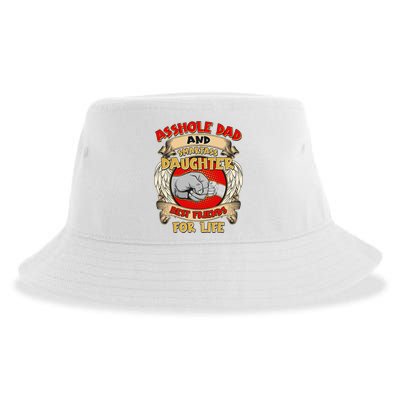 Funny Asshole Dad And Smartass Daughter Bestfriends For Life Sustainable Bucket Hat