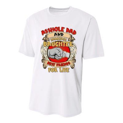 Funny Asshole Dad And Smartass Daughter Bestfriends For Life Youth Performance Sprint T-Shirt