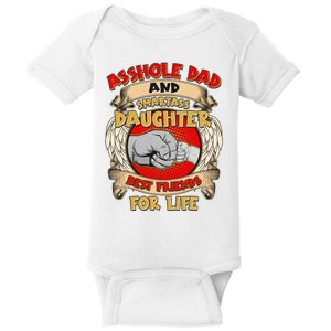 Funny Asshole Dad And Smartass Daughter Bestfriends For Life Baby Bodysuit