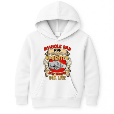 Funny Asshole Dad And Smartass Daughter Bestfriends For Life Kids Hoodie