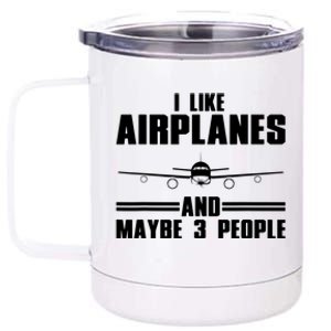 Funny Airplane Design For Men Women Aviation Aviator Pilot 12 oz Stainless Steel Tumbler Cup