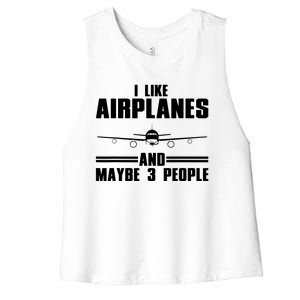 Funny Airplane Design For Men Women Aviation Aviator Pilot Women's Racerback Cropped Tank