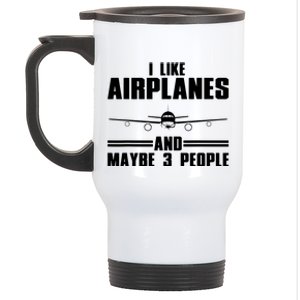 Funny Airplane Design For Men Women Aviation Aviator Pilot Stainless Steel Travel Mug