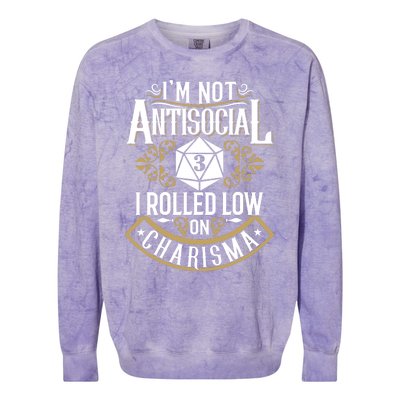 Funny Antisocial Design, Funny Nerdy Gamer Design, Sarcastic Colorblast Crewneck Sweatshirt