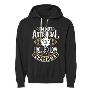 Funny Antisocial Design, Funny Nerdy Gamer Design, Sarcastic Garment-Dyed Fleece Hoodie