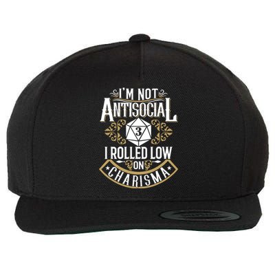 Funny Antisocial Design, Funny Nerdy Gamer Design, Sarcastic Wool Snapback Cap