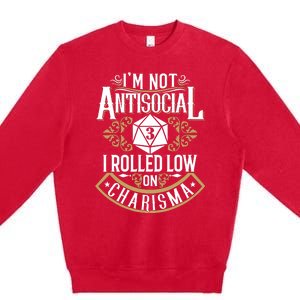 Funny Antisocial Design, Funny Nerdy Gamer Design, Sarcastic Premium Crewneck Sweatshirt