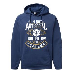 Funny Antisocial Design, Funny Nerdy Gamer Design, Sarcastic Performance Fleece Hoodie