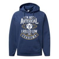 Funny Antisocial Design, Funny Nerdy Gamer Design, Sarcastic Performance Fleece Hoodie