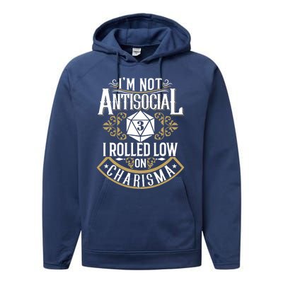 Funny Antisocial Design, Funny Nerdy Gamer Design, Sarcastic Performance Fleece Hoodie