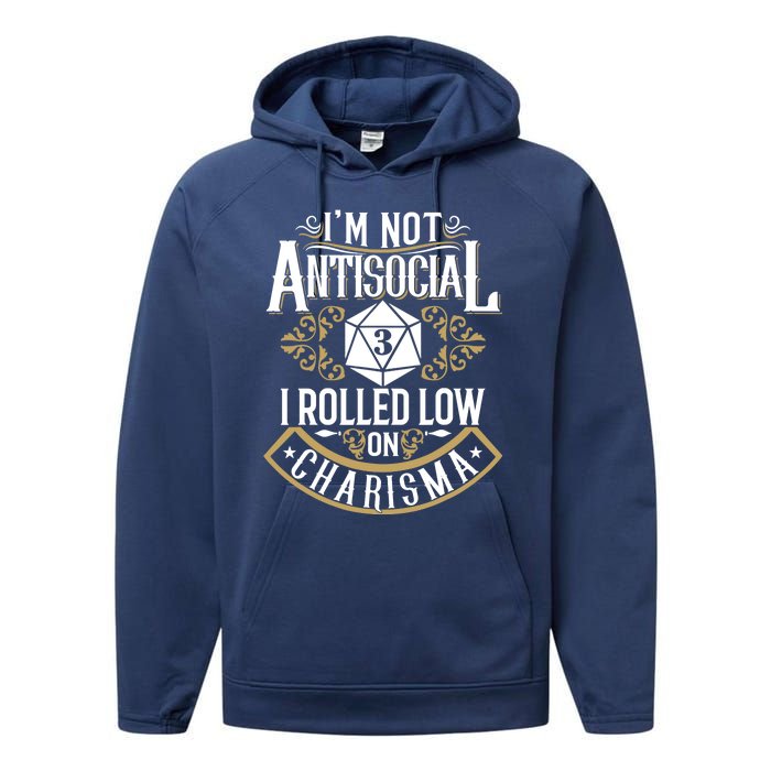 Funny Antisocial Design, Funny Nerdy Gamer Design, Sarcastic Performance Fleece Hoodie