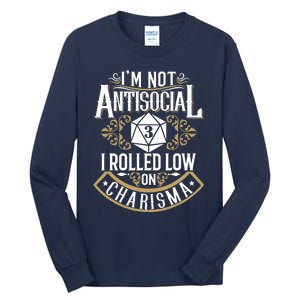 Funny Antisocial Design, Funny Nerdy Gamer Design, Sarcastic Tall Long Sleeve T-Shirt