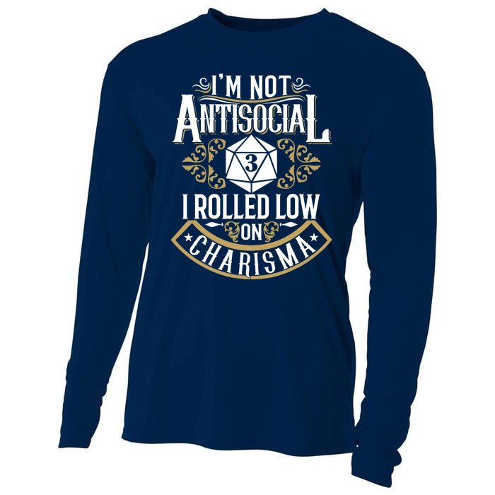 Funny Antisocial Design, Funny Nerdy Gamer Design, Sarcastic Cooling Performance Long Sleeve Crew