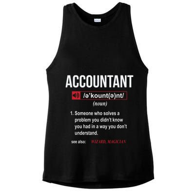 Funny Accountant Definition See Also Wizard Ladies PosiCharge Tri-Blend Wicking Tank