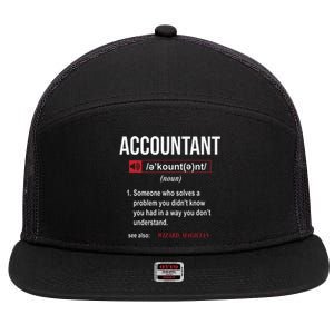 Funny Accountant Definition See Also Wizard 7 Panel Mesh Trucker Snapback Hat