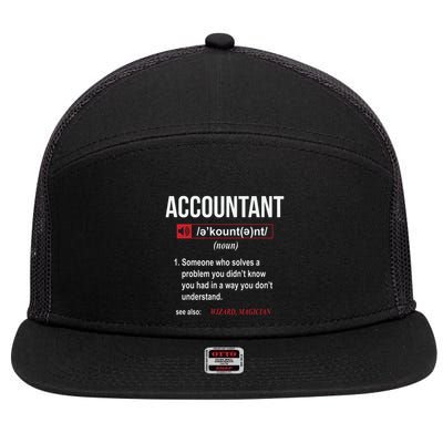 Funny Accountant Definition See Also Wizard 7 Panel Mesh Trucker Snapback Hat