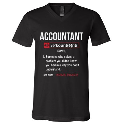 Funny Accountant Definition See Also Wizard V-Neck T-Shirt