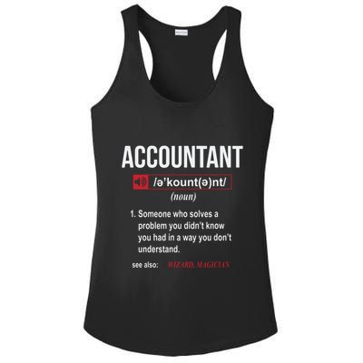 Funny Accountant Definition See Also Wizard Ladies PosiCharge Competitor Racerback Tank