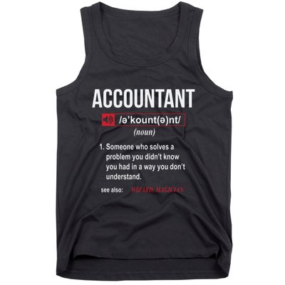 Funny Accountant Definition See Also Wizard Tank Top