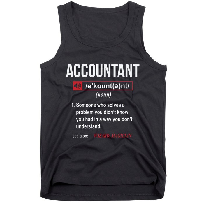 Funny Accountant Definition See Also Wizard Tank Top