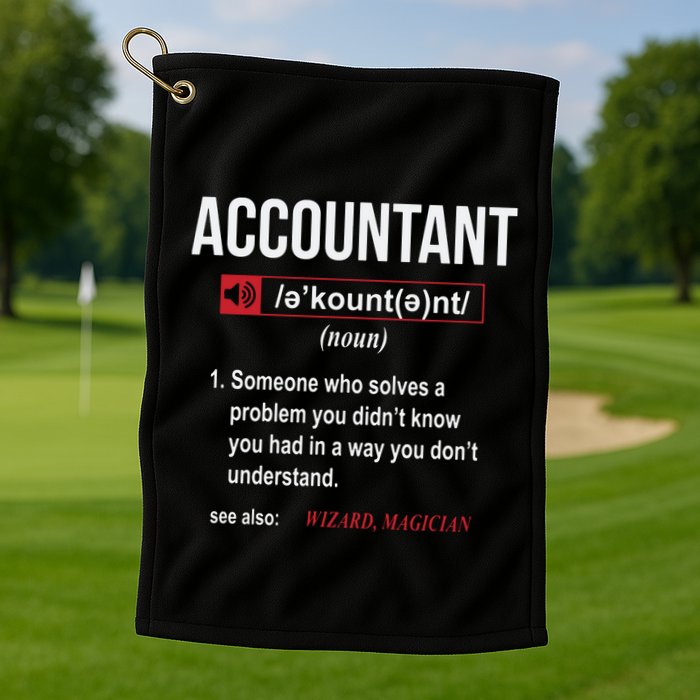 Funny Accountant Definition See Also Wizard Golf Towel