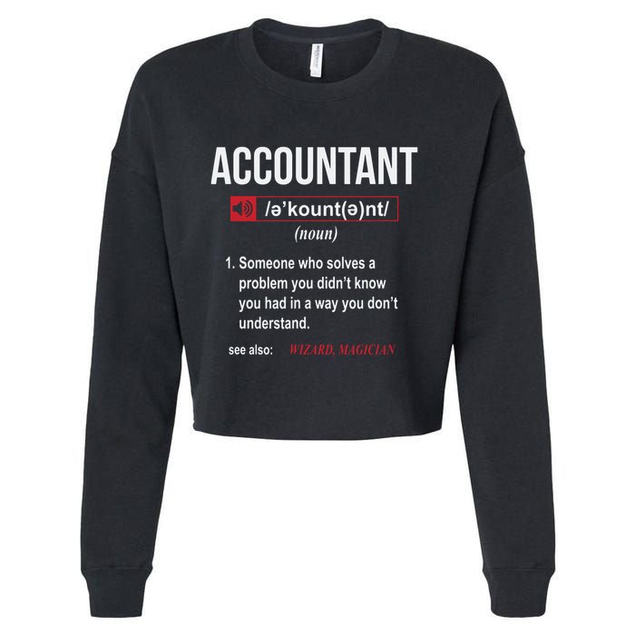Funny Accountant Definition See Also Wizard Cropped Pullover Crew