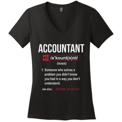 Funny Accountant Definition See Also Wizard Women's V-Neck T-Shirt