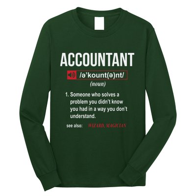 Funny Accountant Definition See Also Wizard Long Sleeve Shirt