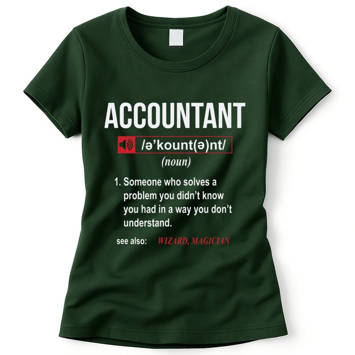 Funny Accountant Definition See Also Wizard Womens T-Shirt