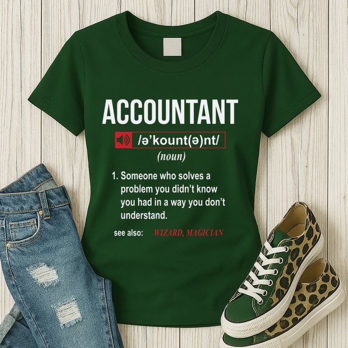 Funny Accountant Definition See Also Wizard Womens T-Shirt
