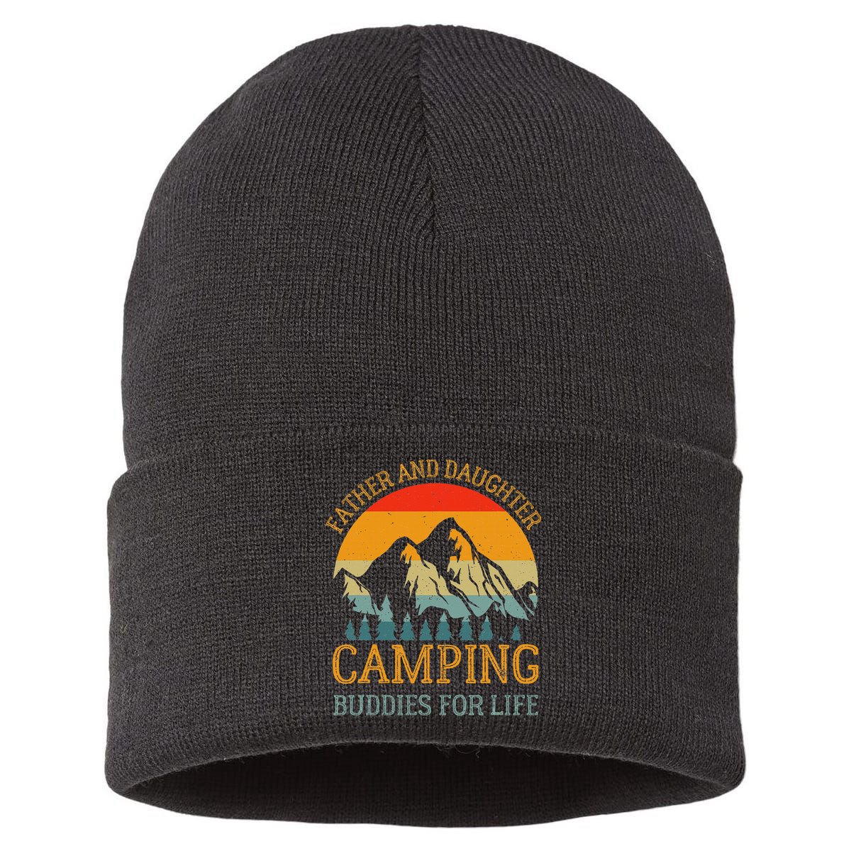 Father And Daughter Camping Buddies For Life Gift For Dad Sustainable Knit Beanie
