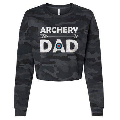 Family Archery Dad Arrow Target Team Photo Gift Cropped Pullover Crew