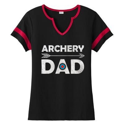 Family Archery Dad Arrow Target Team Photo Gift Ladies Halftime Notch Neck Tee