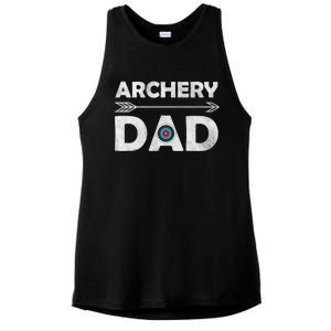 Family Archery Dad Arrow Target Team Photo Gift Ladies PosiCharge Tri-Blend Wicking Tank