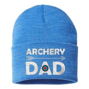 Family Archery Dad Arrow Target Team Photo Gift Sustainable Knit Beanie